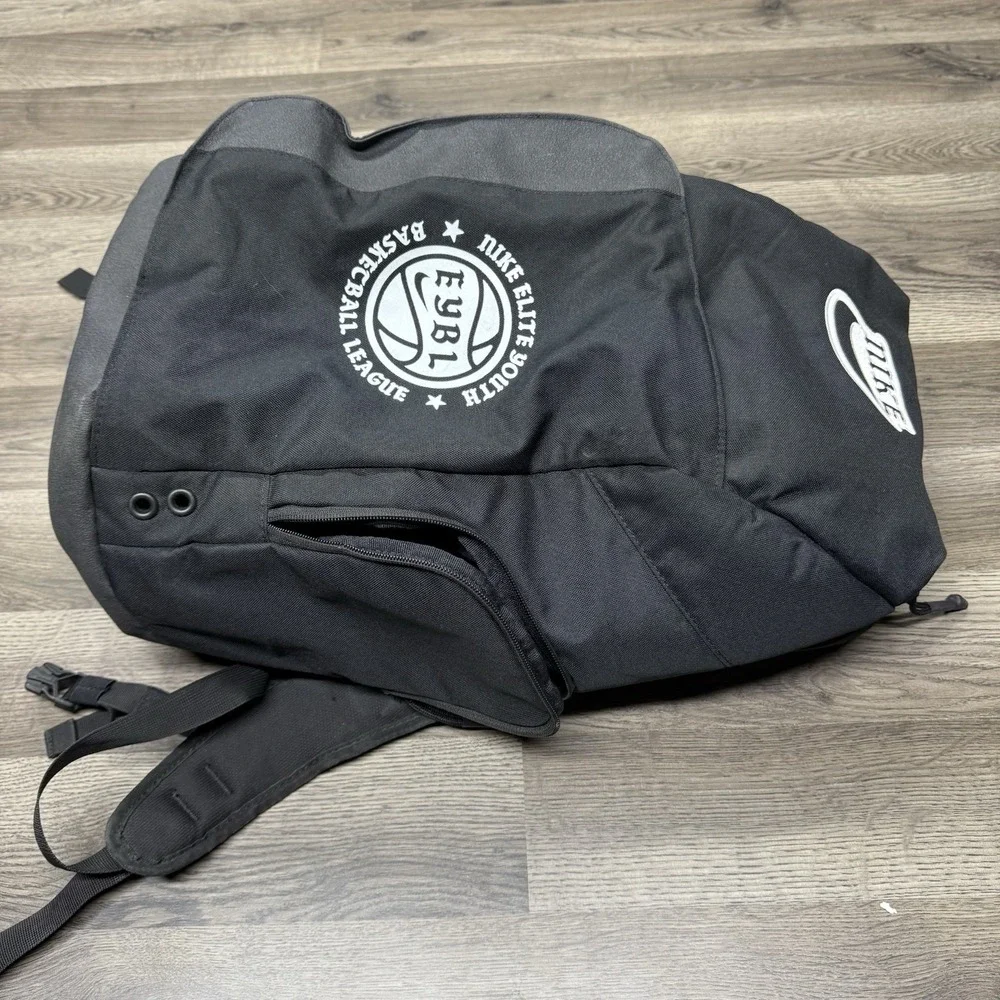 Nike EYBL Backpack Team Issued Exclusive Rare Travel Elite Black/White Logo READ